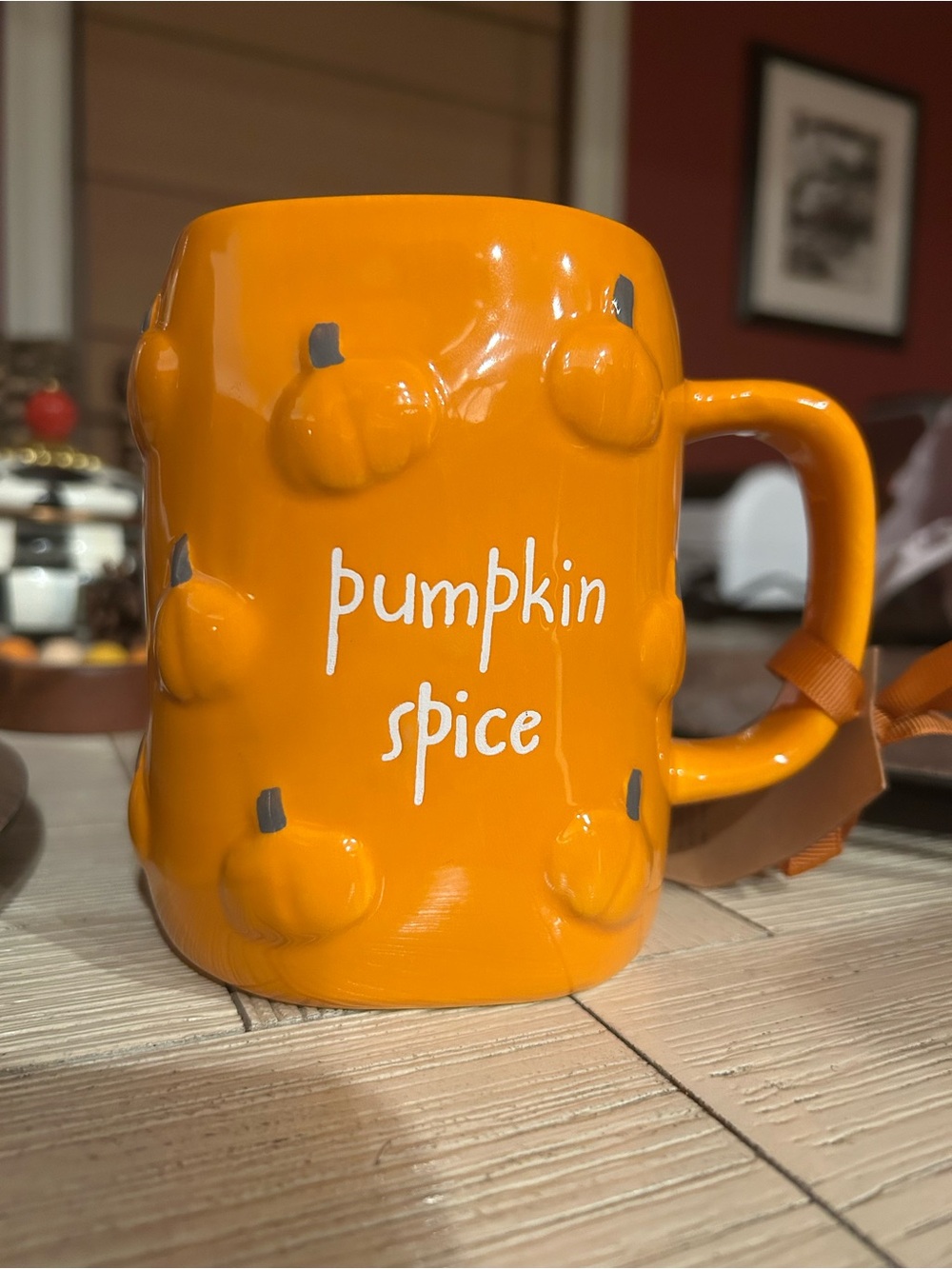 Rae Dunn Orange Pumpkin Spice Mug, NWT